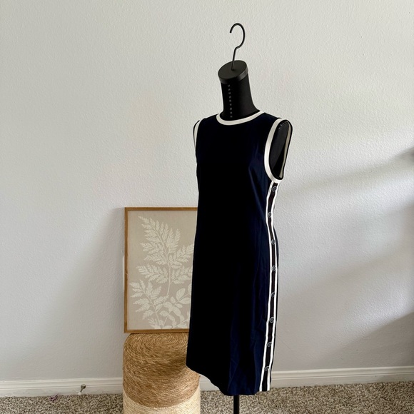 Veronica Beard Blue and White Sheath Dress with Slit - Picture 6 of 7